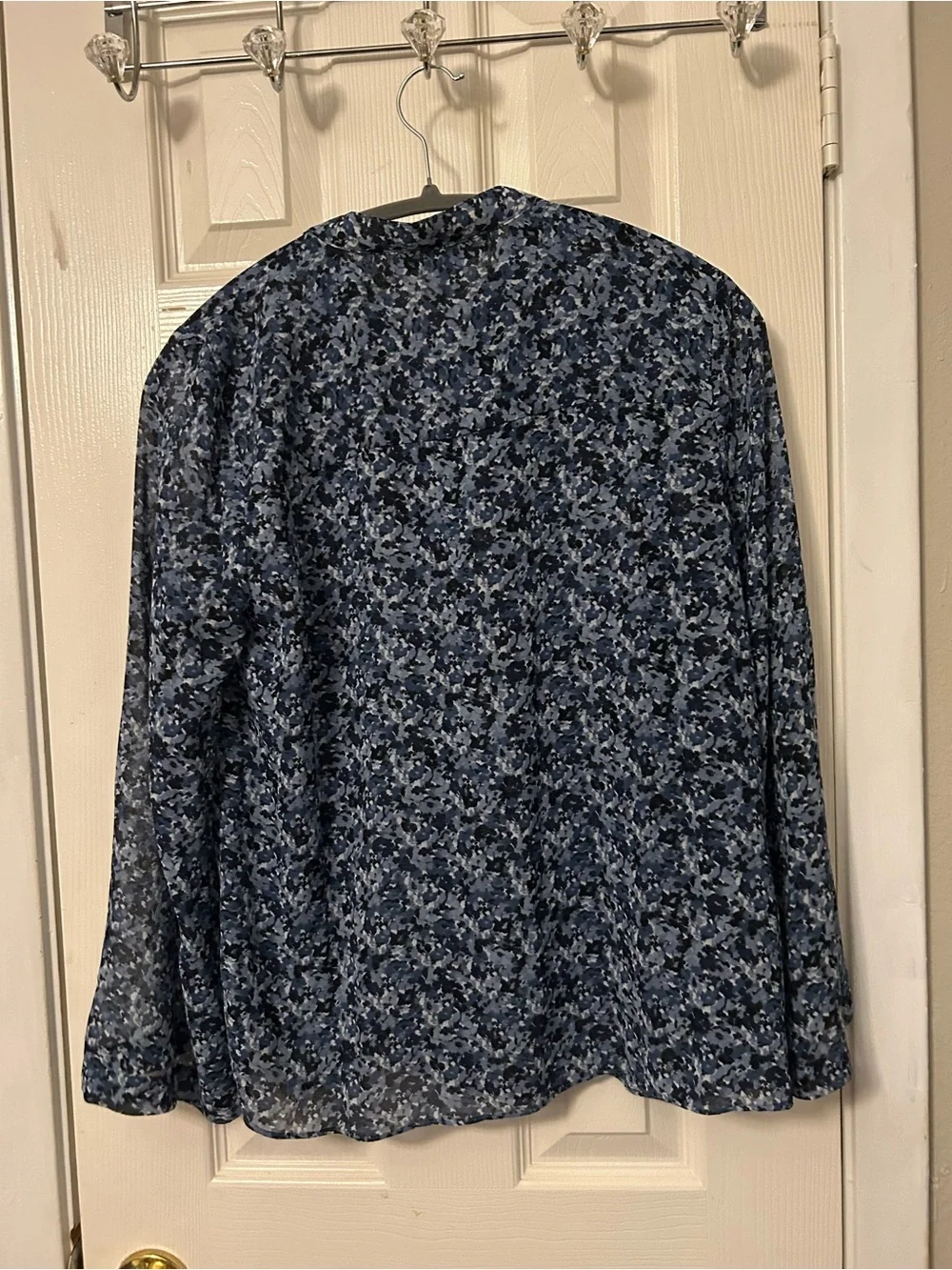 Michael Kors Women’s Navy Blue Floral Button-Up Shirt